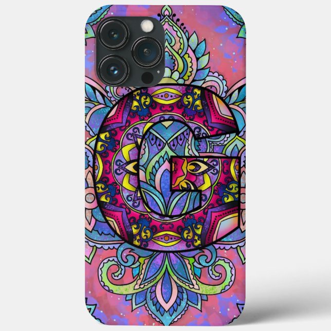 Alphabet G mandala Case-Mate iPhone Case (Back)