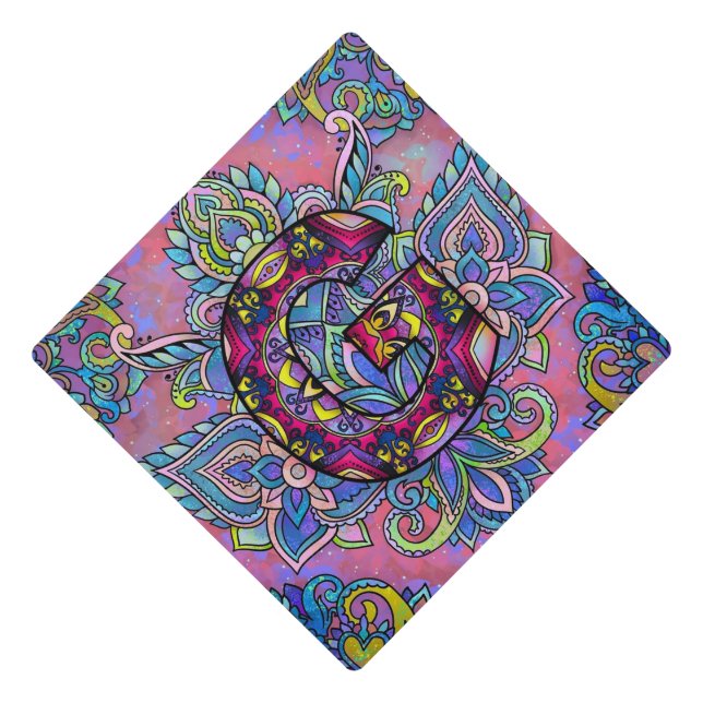 Alphabet G mandala Graduation Cap Topper (Front)