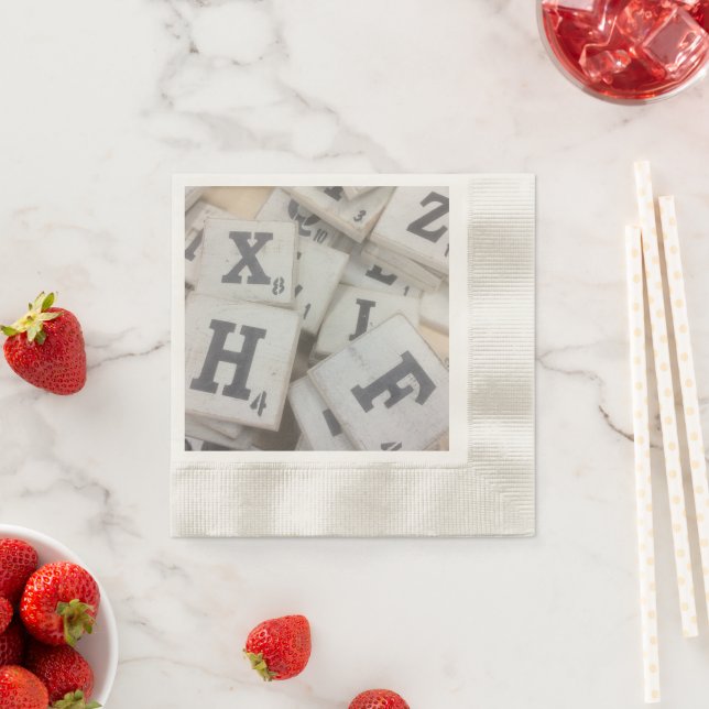 Alphabet Game Letter Tiles Napkins (Insitu)
