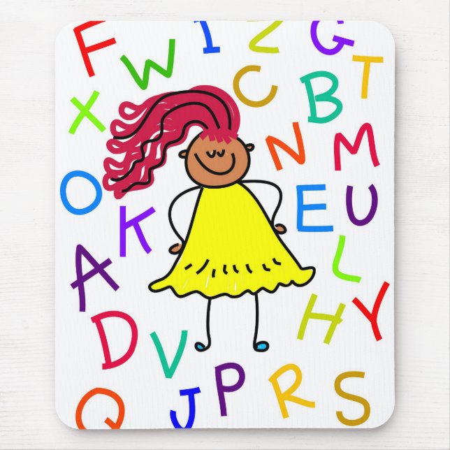 Alphabet Girl Mouse Pad (Front)