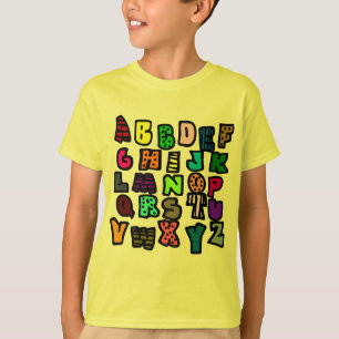 Alphabet Graffiti With Multi-Colors and Patterns T-Shirt