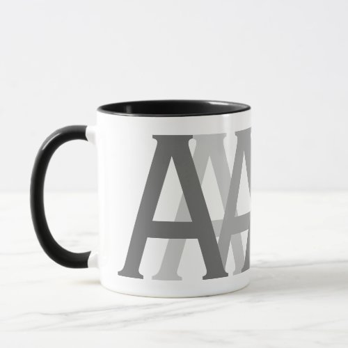 Alphabet Gray Letters Monogrammed Mug
