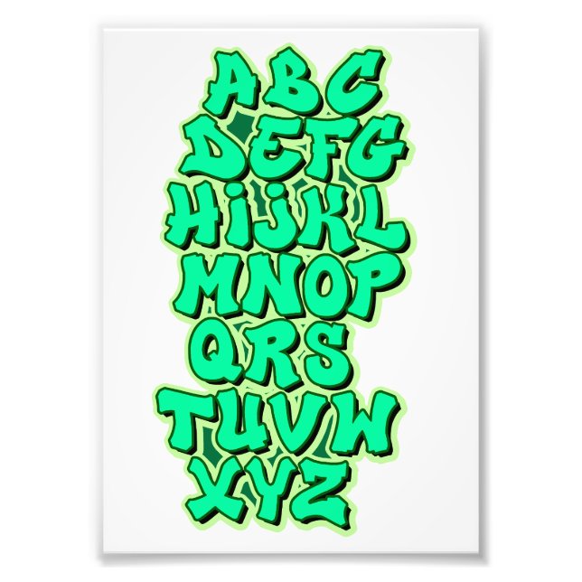 Alphabet Green Photo Print (Front)