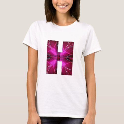Alphabet  H HH HHH    Sparkle Theme Star Circle T_Shirt