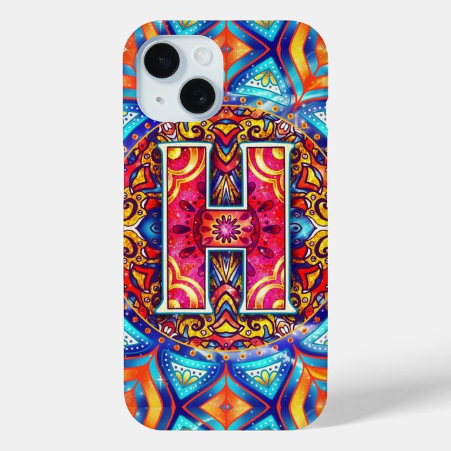 Alphabet H mandala Case-Mate iPhone Case (Back)
