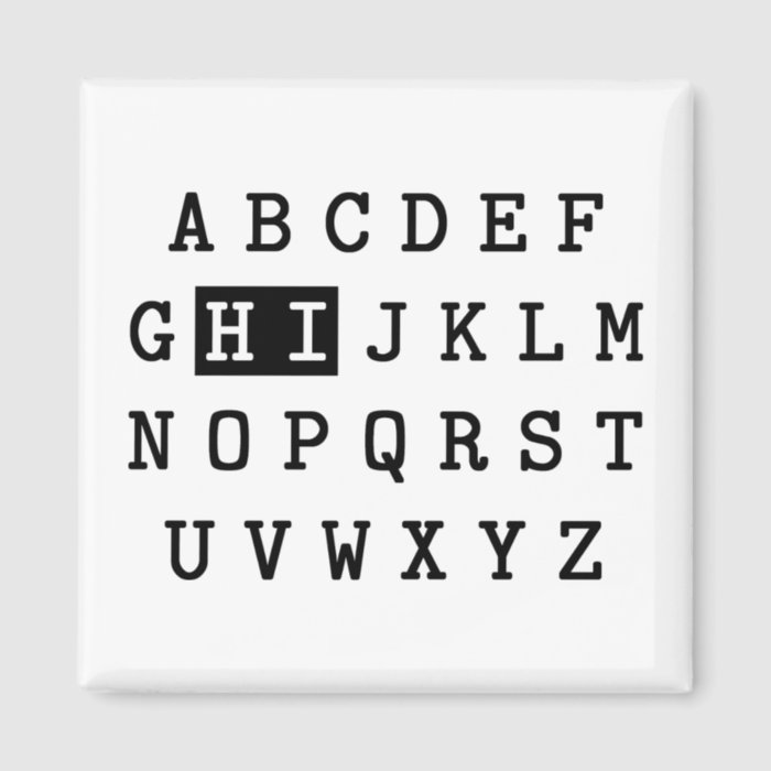 Alphabet Hi Refrigerator Magnet