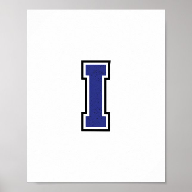 Alphabet I in Blue Color Poster (Front)