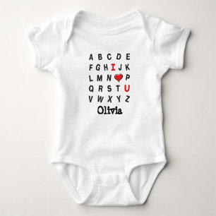 Alphabet - I love you Baby Bodysuit