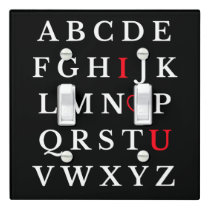 Alphabet I Love You Heart Capital Letter Kids Room Light Switch Cover