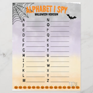 Alphabet I Spy - Halloween Version