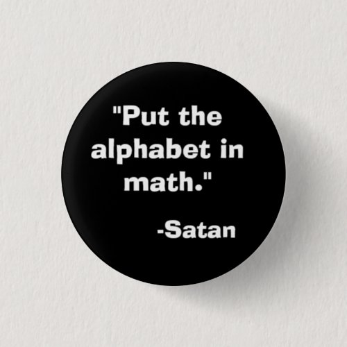 Alphabet in Math Satan Button