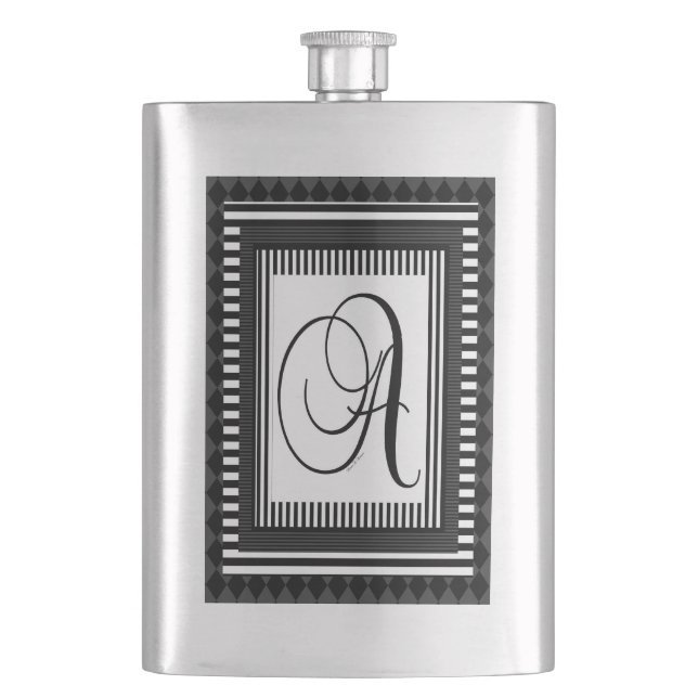 ALPHABET INITIAL A MONOGRAM FLASK (Front)