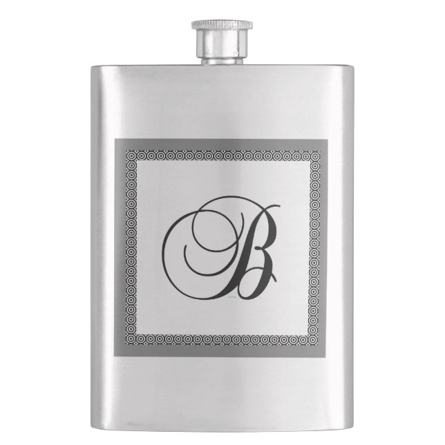 ALPHABET INITIAL B MONOGRAM FLASK (Front)