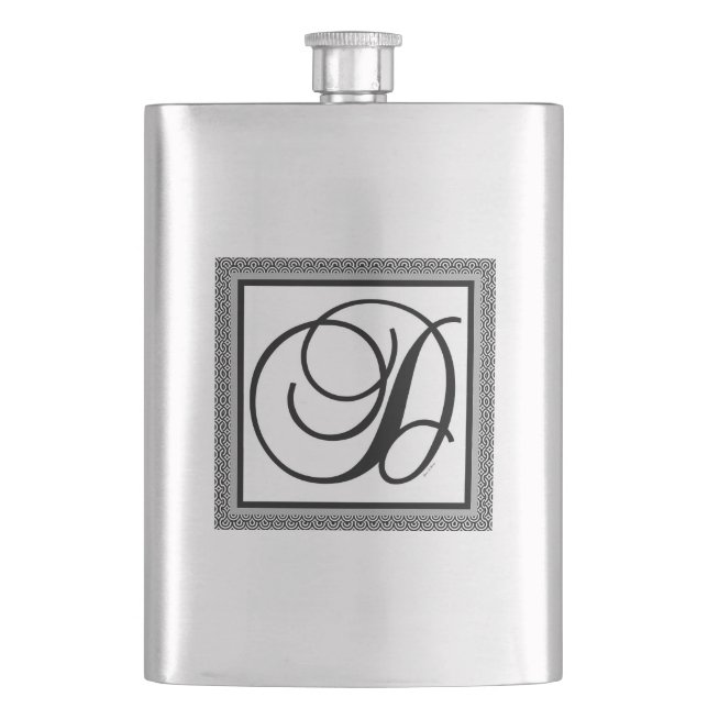 ALPHABET INITIAL D MONOGRAM FLASK (Front)