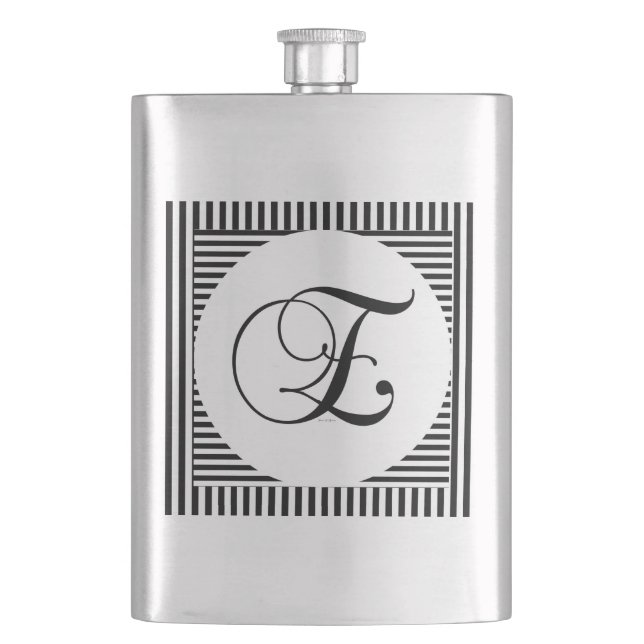 ALPHABET INITIAL E MONOGRAM FLASK (Front)