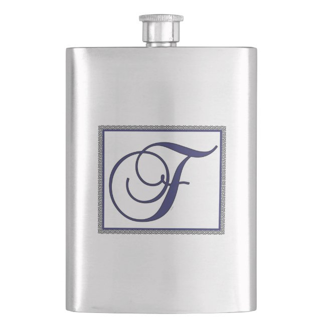 ALPHABET INITIAL F MONOGRAM FLASK (Front)