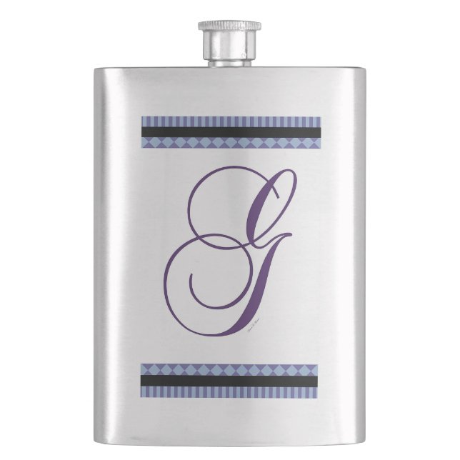 ALPHABET INITIAL G MONOGRAM FLASK (Front)