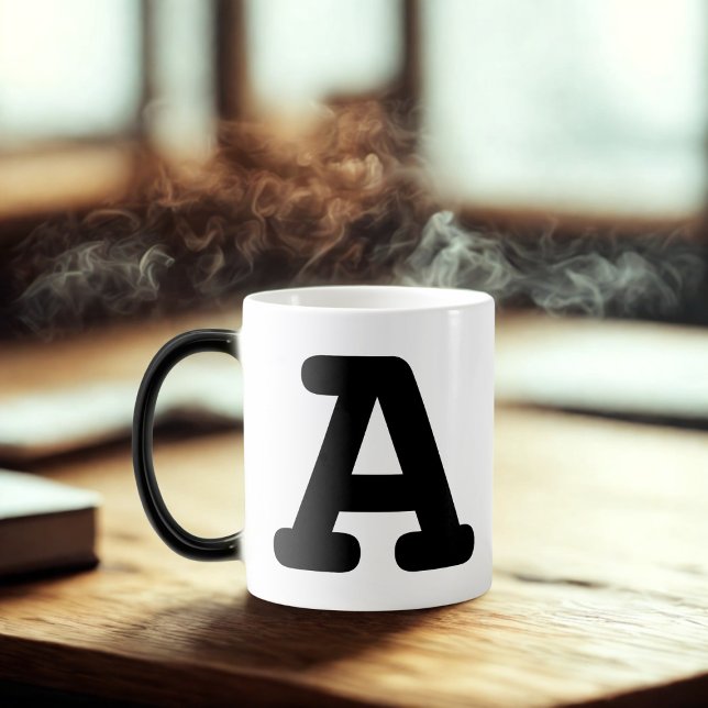 Alphabet Initial Letter A Monogram Magic Mug (A magic morphing mug with space for your initial)