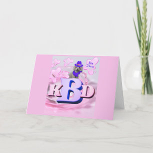 Alphabet Initials Poodle Note Card