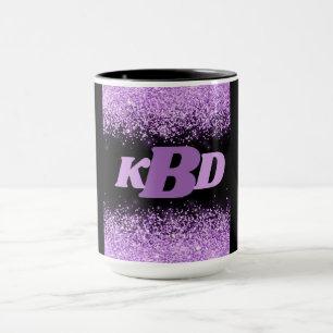 Alphabet Initials Purple & Black Coffee Mug