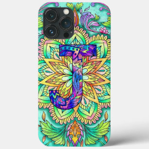 Alphabet J mandala  iPhone 13 Pro Max Case