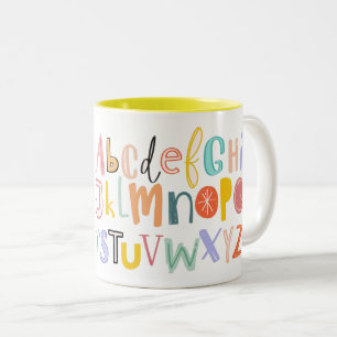 Alphabet kids cool typography Two-Tone coffee mug