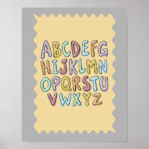 Alphabet kids room poster
