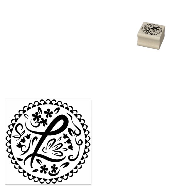 Alphabet L Rubber Stamp (Stamped)