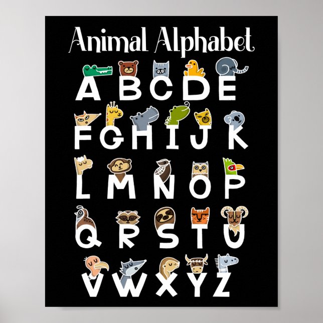 Alphabet Learning Kids Cute Animals ABCs Poster (Front)