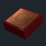 alphabet leather letter C Keepsake Box<br><div class="desc">Relief engraved letter on the cuir.</div>