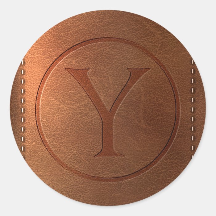 alphabet leather letter Y Stickers