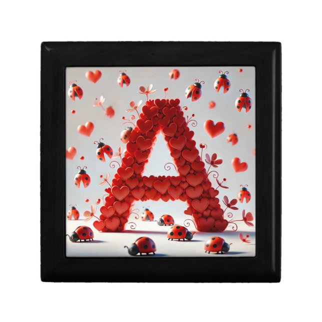 Alphabet Letter A Heart Gift Box For Personalized  (Front)