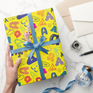 Alphabet Letter A Wrapping Paper - Yellow