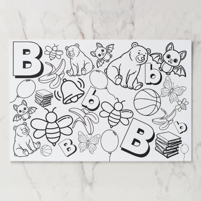 Alphabet Letter B Coloring Book Paper Pad (Front)