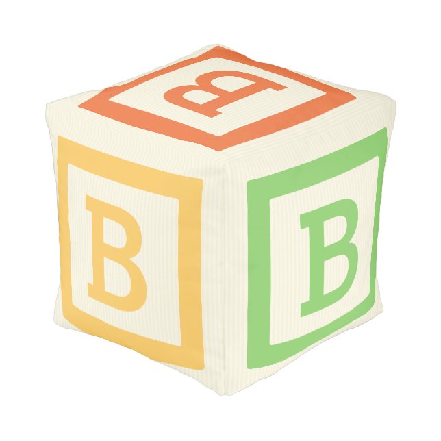 Alphabet Letter B Pouf (Angled Back)