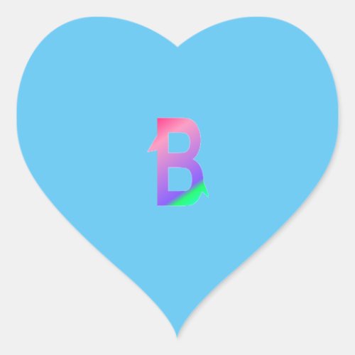Alphabet letter B sticker Heart Sticker