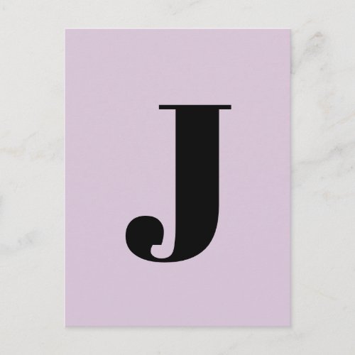 Alphabet Letter  Custom Minimalist Modern Purple Postcard