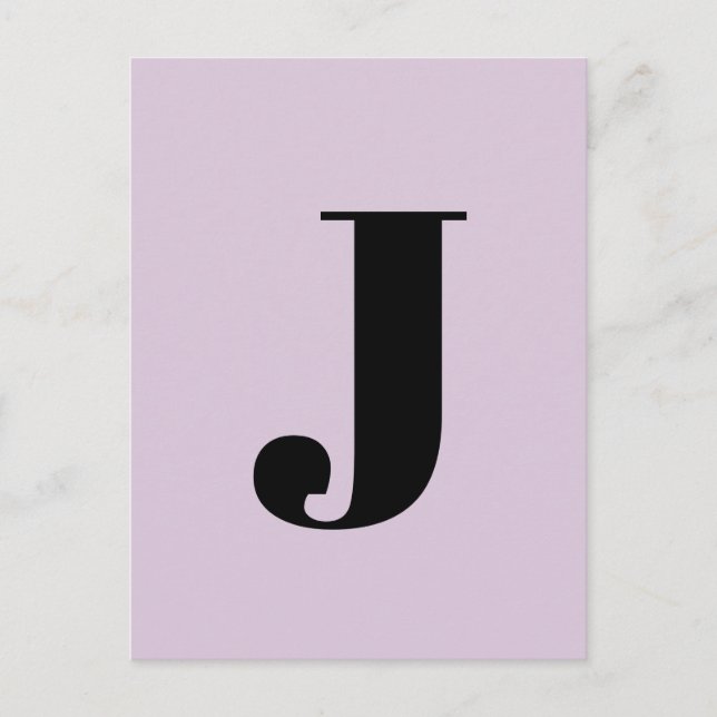 Alphabet Letter | Custom Minimalist Modern Purple Postcard (Front)