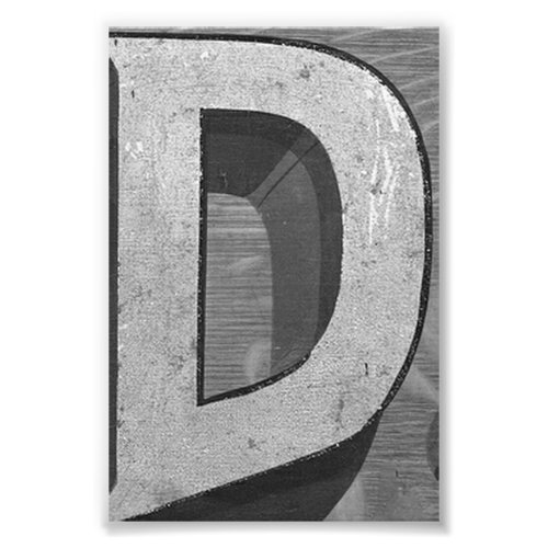 Alphabet Letter D4 Black and White 4x6 Photo Print