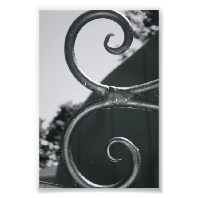 Alphabet Letter E (5) Black and White Photo Print (Front)