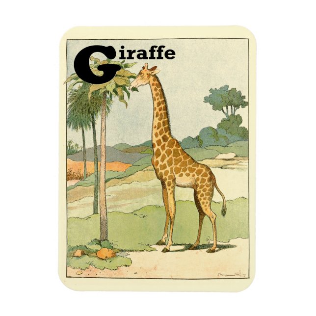 Alphabet Letter G for Giraffe Magnet (Vertical)