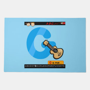 Alphabet Letter G is for Guitar Doormat