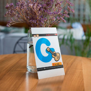 Alphabet Letter G is for Guitar Invitation