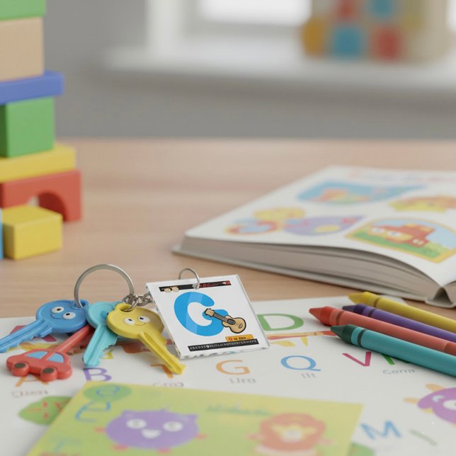 Alphabet Letter G is for Guitar Keychain (Creator Uploaded)