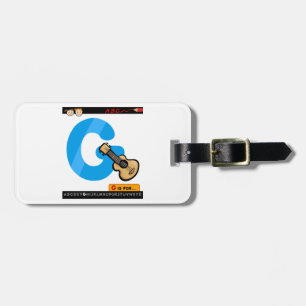 Alphabet Letter G is for Guitar Luggage Tag