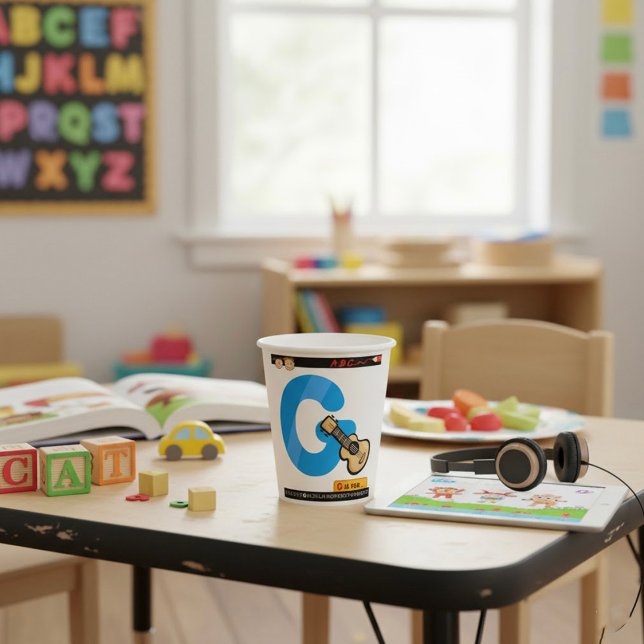Alphabet Letter G is for Guitar Paper Cups (Creator Uploaded)