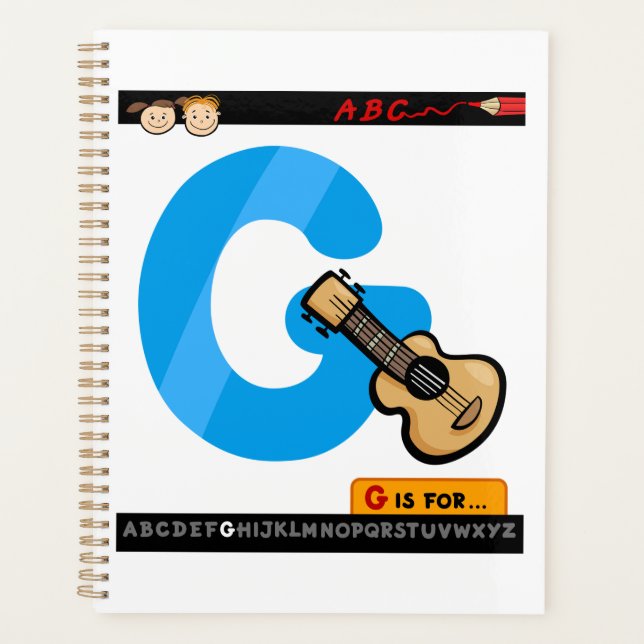 Alphabet Letter G is for Guitar Planner (Front)