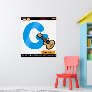 Alphabet Letter G is for Guitar Poster