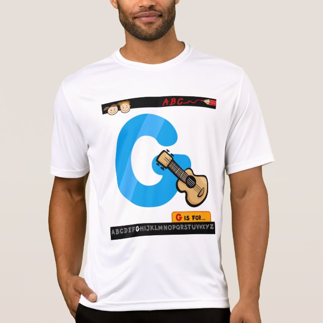 Alphabet Letter G is for Guitar T-Shirt (Front)