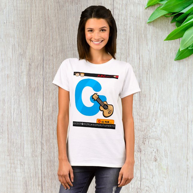 Alphabet Letter G is for Guitar T-Shirt (Creator Uploaded)